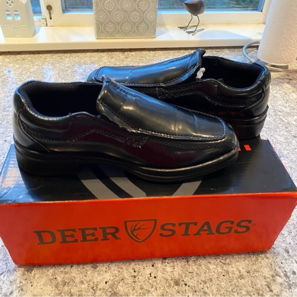 DEER STAGS Wise Boys Black Loafers Dress Shoes 12